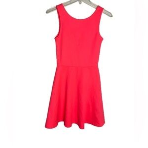 Women’s H&M Coral Neon Skater Summer Dress Size 6 US!